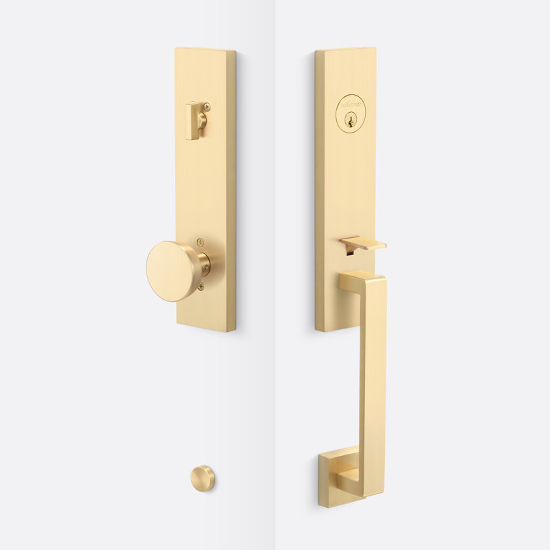 Turin Handleset, Zermatt Handleset Trim, Satin Brass