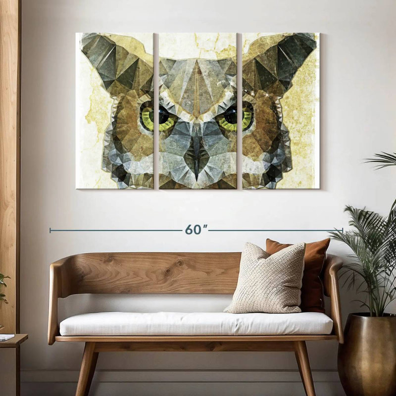 Brampt Abstract Owl, 32" H x 50" W