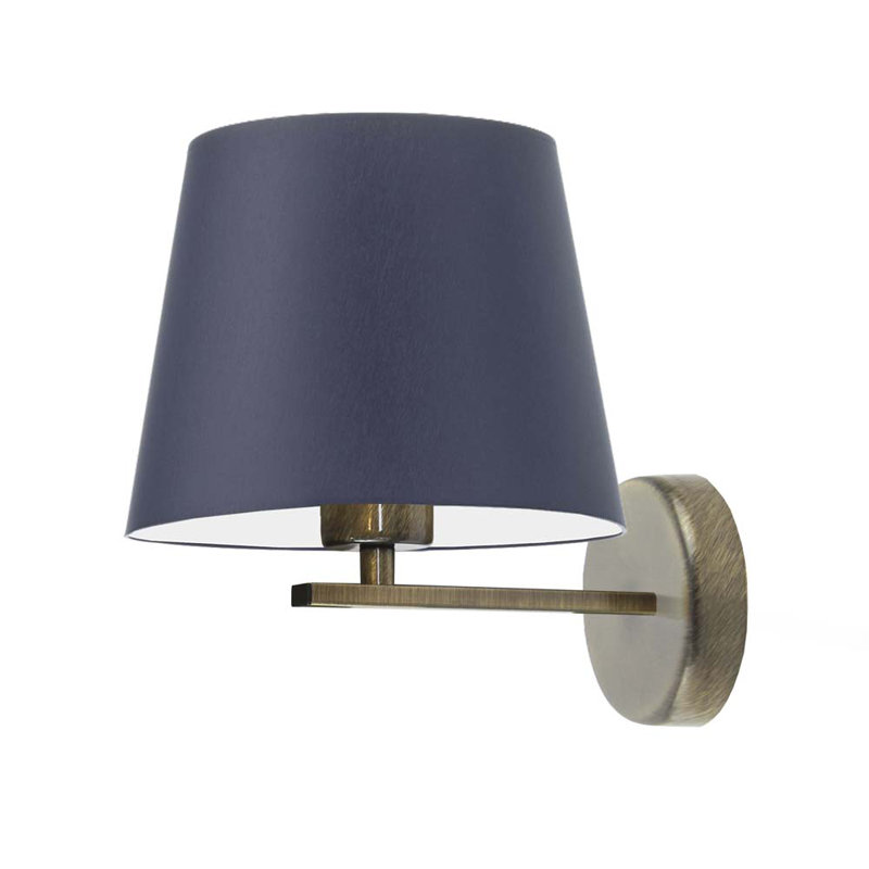 Ayad Armed Sconce, Antique Gold, Navy Blue