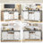59" W Farmhouse White Sideboard Buffet Cabinet with Sliding Barn Doors and Cable Management
