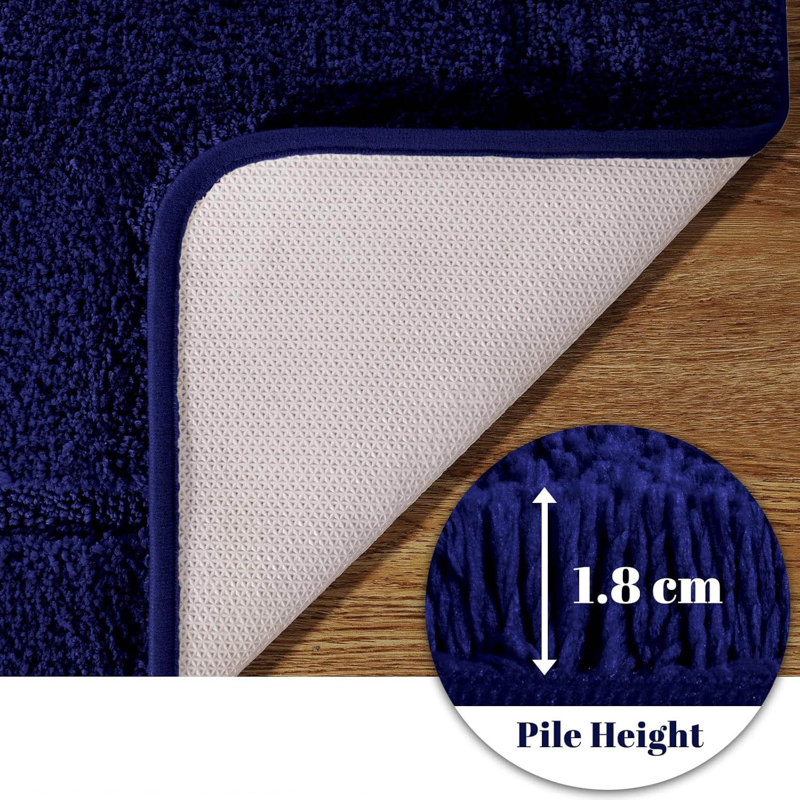 2 Piece set Rectangle Bath Mat, Blue