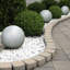 Garden Decorative Ball, Zen Garden, Swimming Pool, House Entrance, Patio, Stone Effect Ball with Flat Base-93628879-93628880