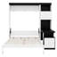 Lit escamotable avec bureau, tablettes et armoires de rangement