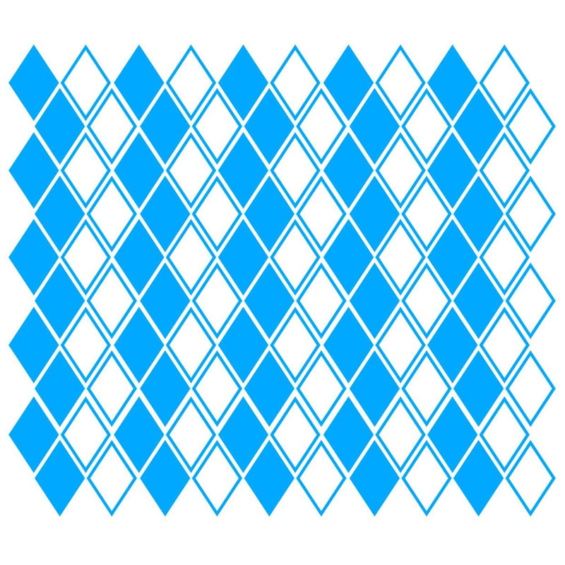 Adhésif décoratif losanges, H 4 po x l 2,5 po x P 0,5 po, Bleu ciel