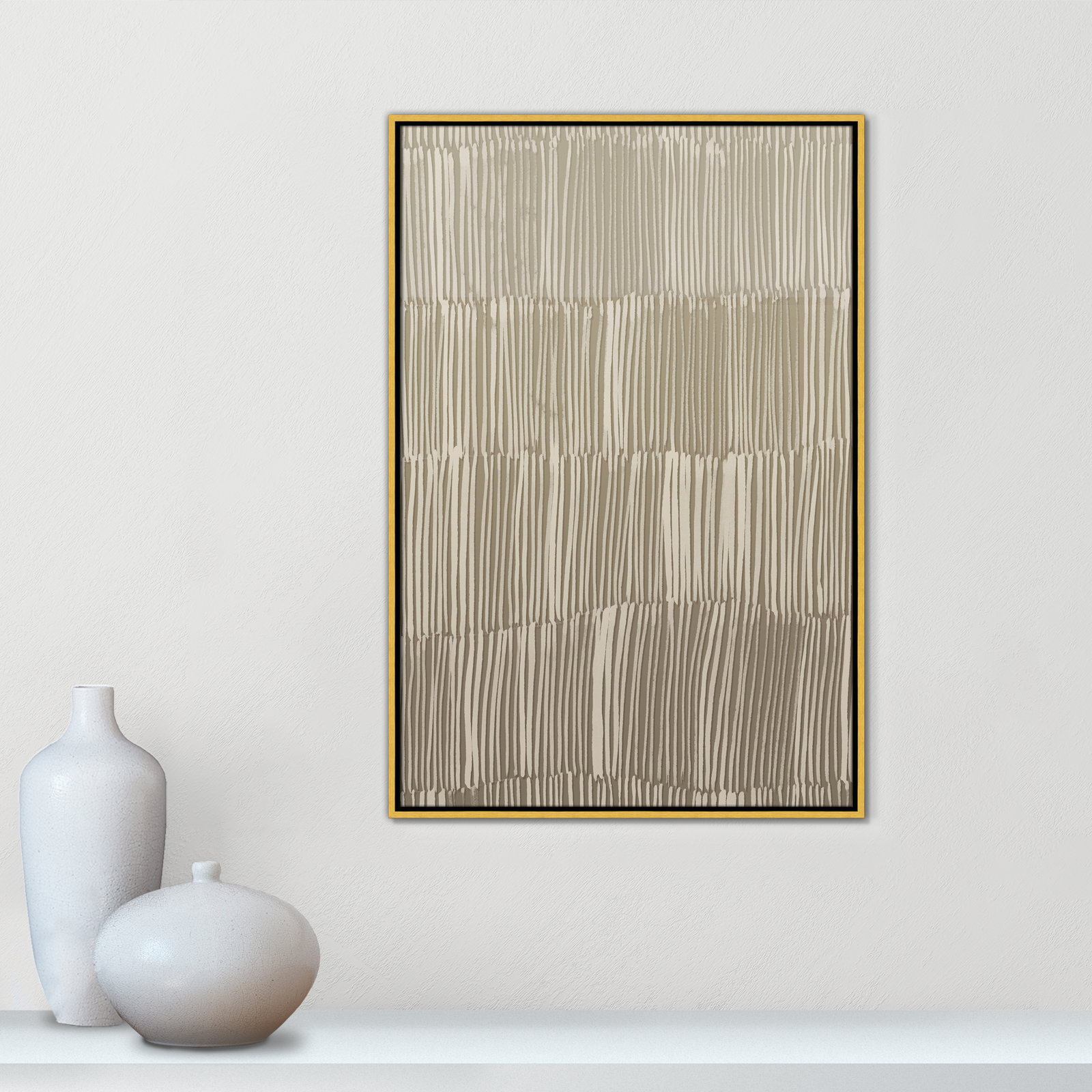 Linear Calm II Print by , 37.5" H x 25.5" W, Gold Floater