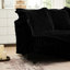 Fauteuil rembourré avec housse pour le salon - Tissu amovible en velours côtelé noir
