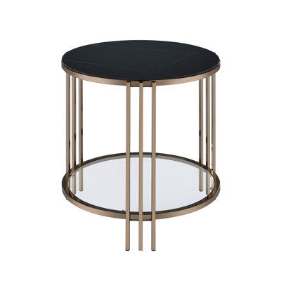Table de bout en pierre frittée Abisha