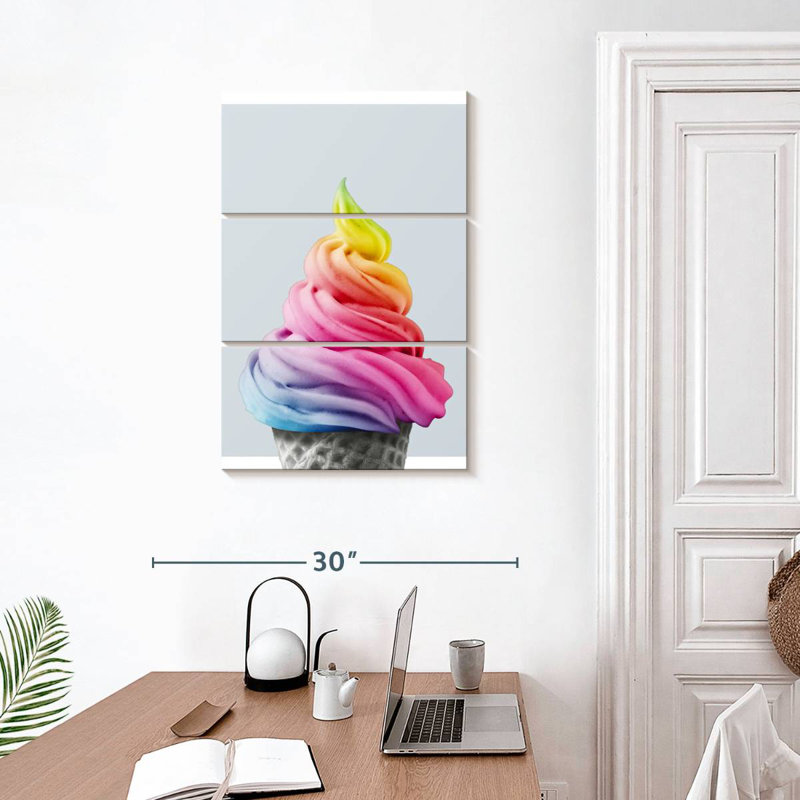 Yarlin Rainbow Ice Cream, 32" H x 20" W