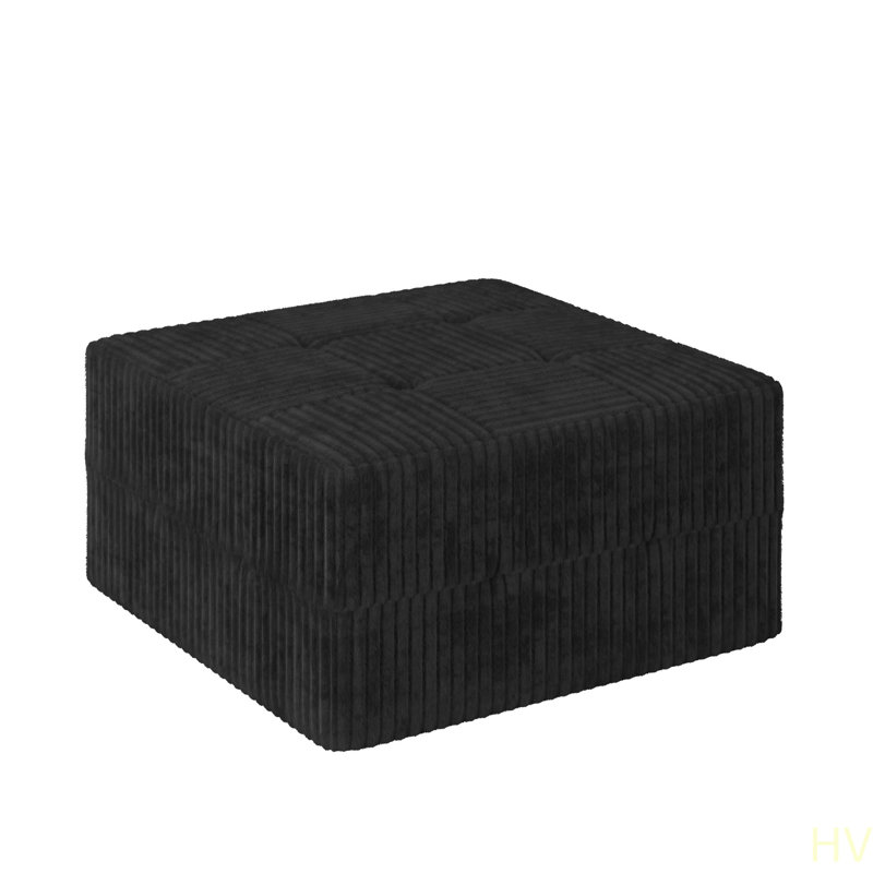 Canapé ottoman Canapé modulaire compressé Canapé en velours côtelé de style minimaliste moderne, Noir