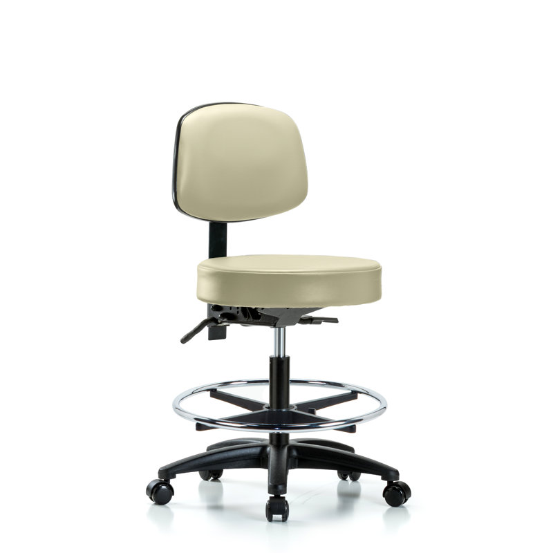 Tabouret de laboratoire à hauteur ajustable avec base en nylon Monserrat, Adobe, Roulettes