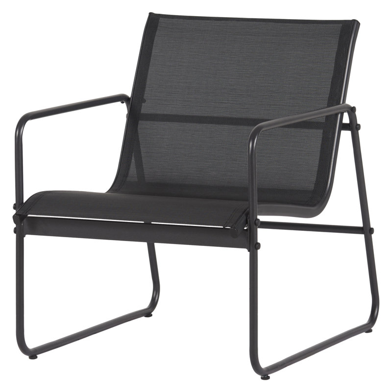 4 Person Seating Group with Textile Seats, Black