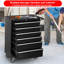 Armoire à outils 6 tiroirs, coffre à outils en métal de grande capacité avec roulettes et verrouillable, chariot à outils de rangement pour le garage, l'entrepôt, l'atelier - noir