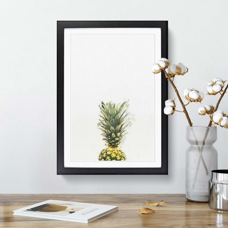 Its Pineapple Time - Framed Print, 36cm H x 27cm W x 2cm D, Black Framed
