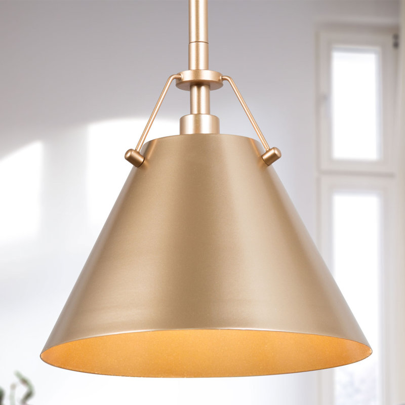 Luminaire suspendu à 1 lumière pour îlot de cuisine Rijja, Or
