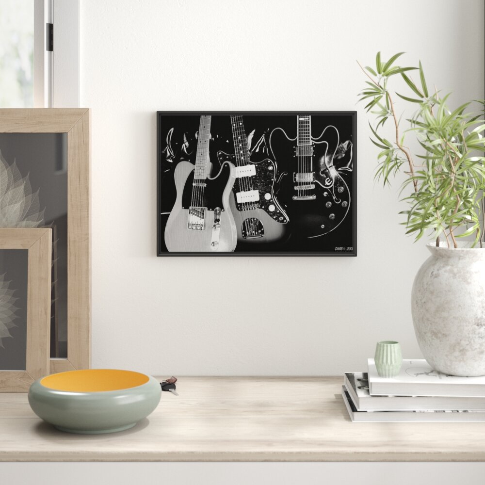 Gerahmtes Wandbild elegante E-Gitarren