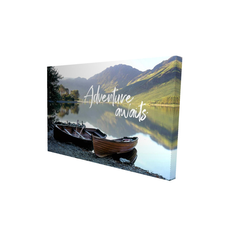 «Adventure Adventure Awaits», toile de fond scandinave, H 24 po x l 36 po