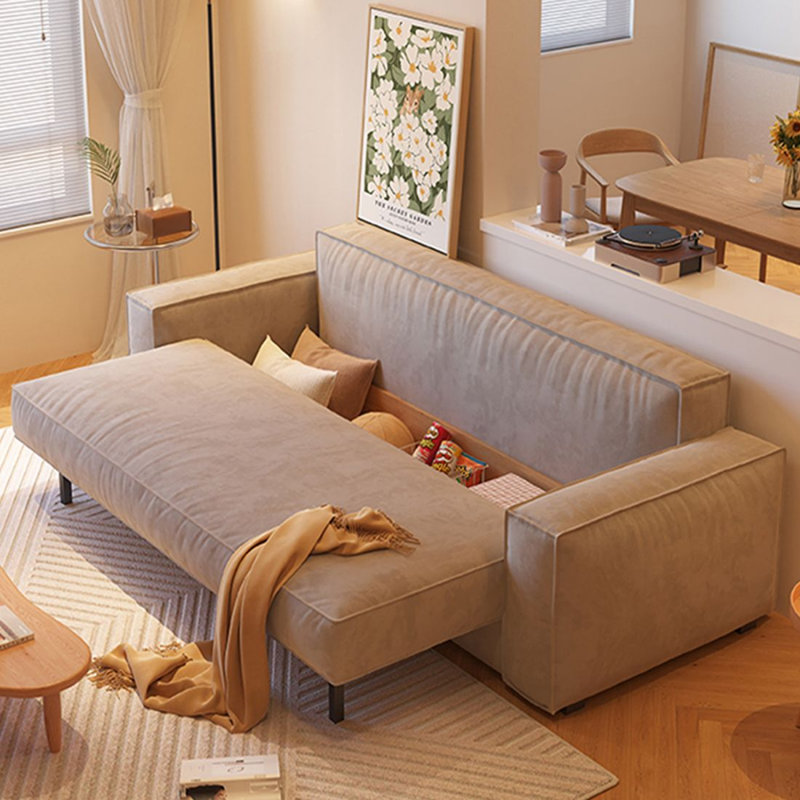 Threeseat LightGray 100% Polyester Sleeper sofa