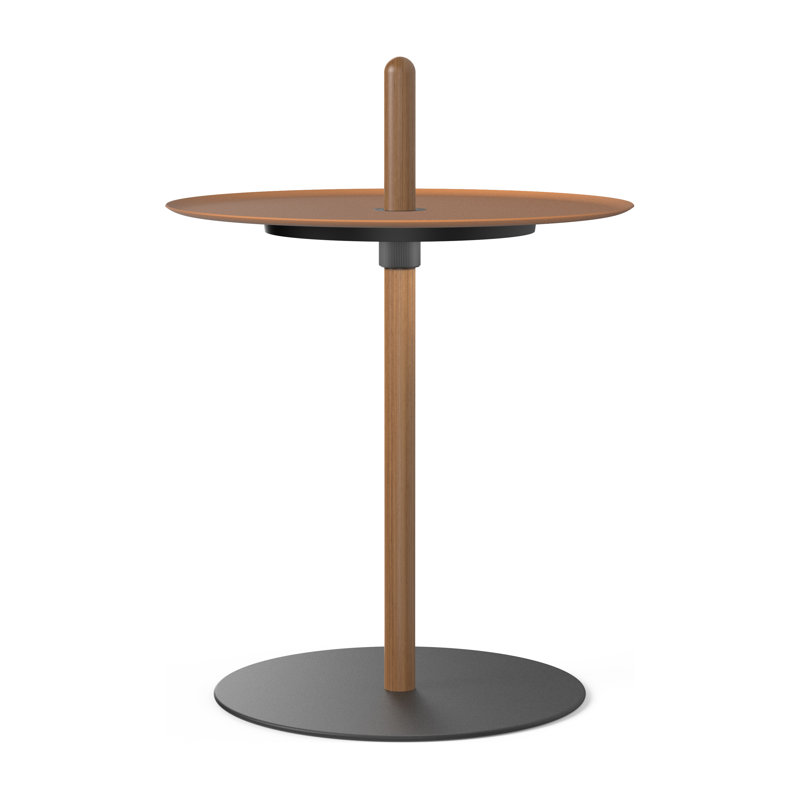 Nivél Pedestal with Tray, Terracotta, Walnut