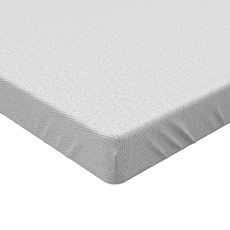 Microfiber Fitted Sheet, Twin Fitted Sheet, Pale, Chevron