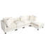 Canapé modulaire rembourré U-Style avec repose-pieds de rangement amovible, 2 porte-gobelets cachés, canapé modulaire pour appartement de salon (5 places)