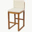 Tabouret de bar d'extérieur en bois d'acacia (ensemble de 2)-572026252