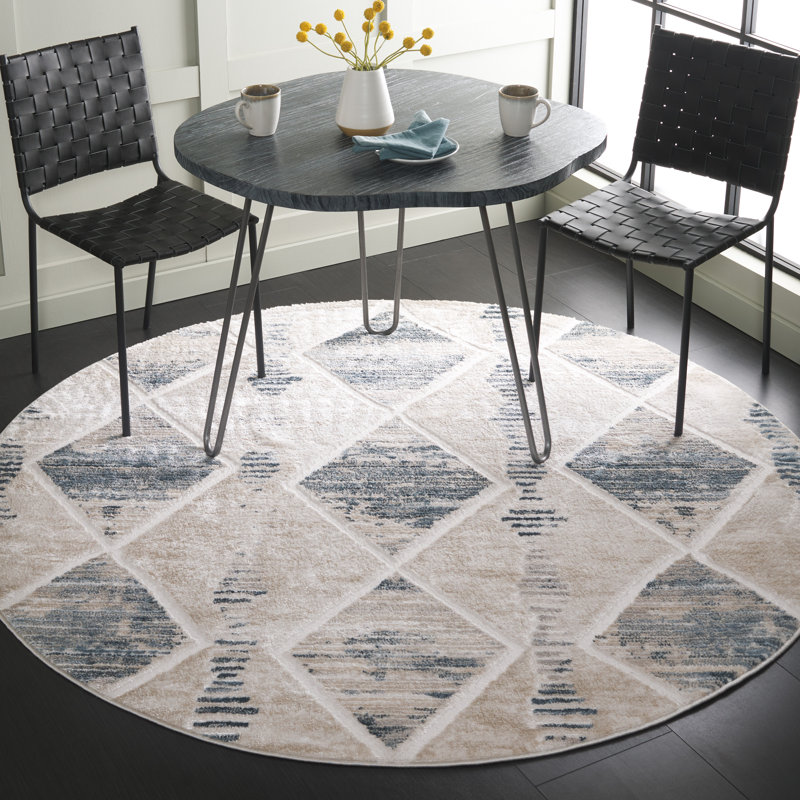 Kingston Performance Geometric Rug, Round 6'7"