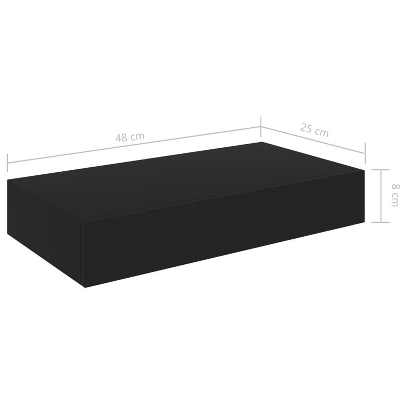 Buxton Floating Shelf, 8cm H x 48cm W x 25cm D