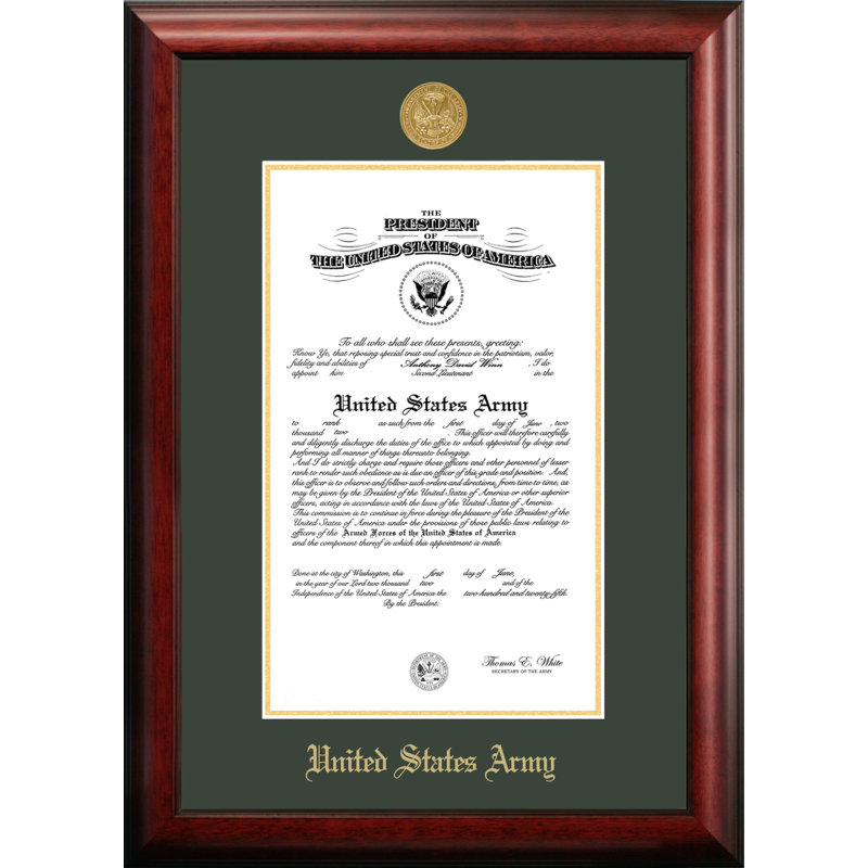 Cadre photo à certificat armée, 9 po x 14 po