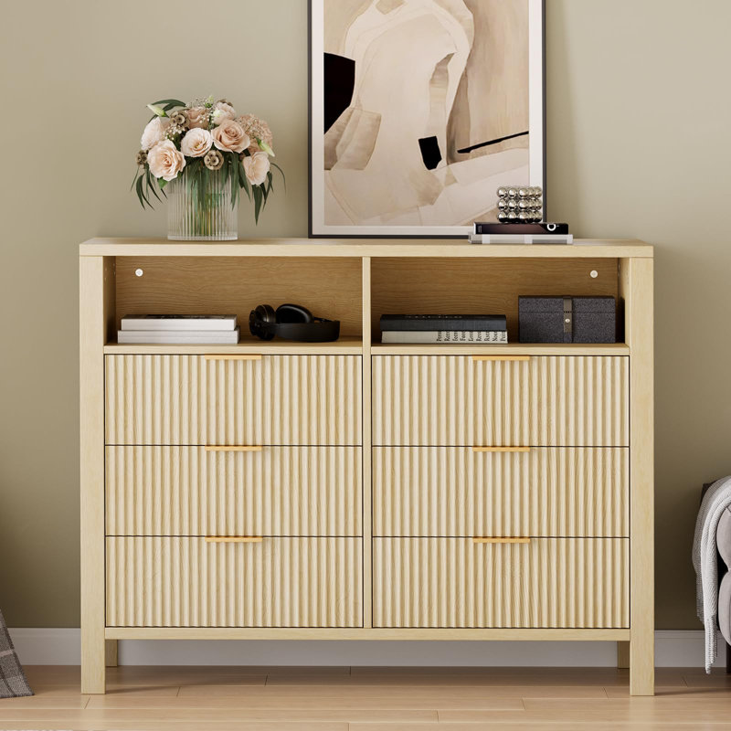 116.8 cm W Chest of 6 Drawers, Yellow