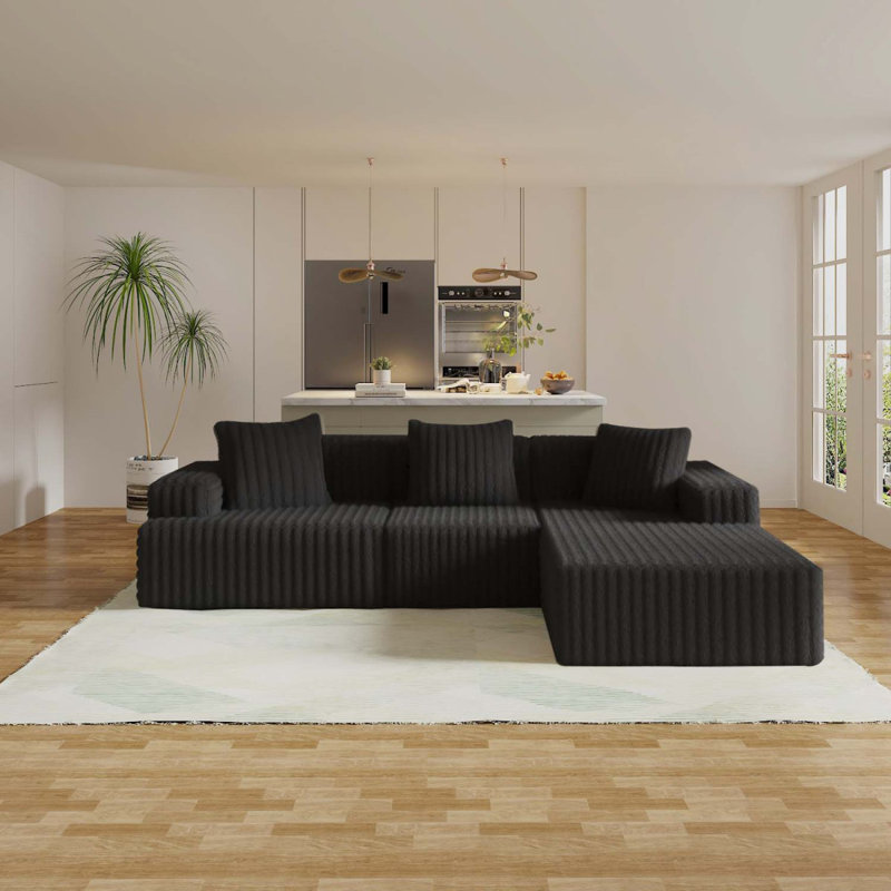 Canapé modulaire Boneless Compression, Tissu noir