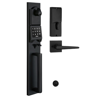 Serrure de porte intelligente à écran tactile avec guidage par empreinte digitale, semi-automatique, aucune application requise