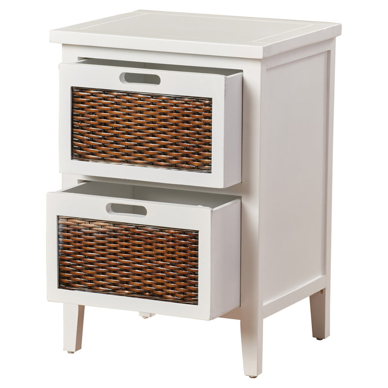 Aprille 16.9'' W Solid Wood Nightstand, White