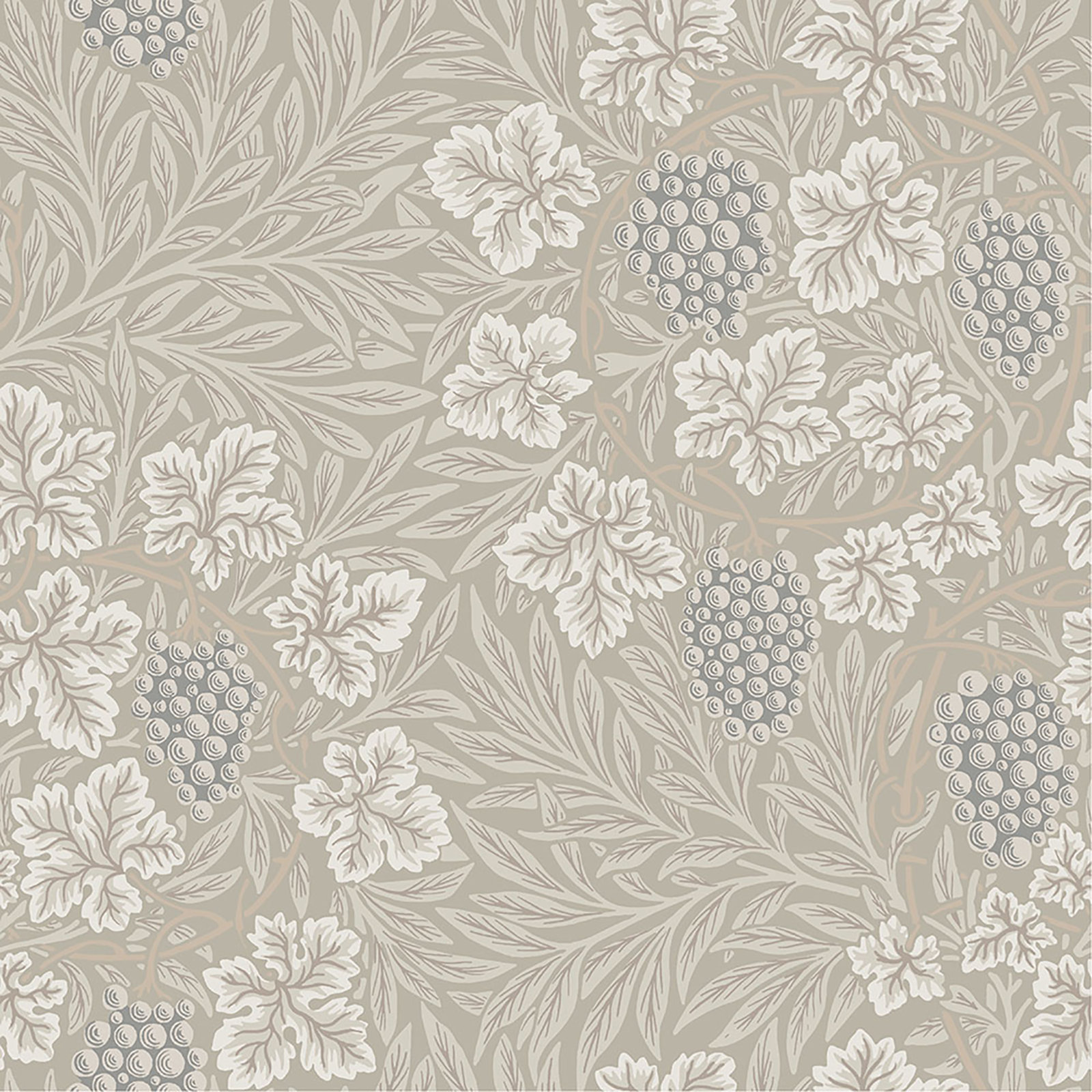 Vine Floral Wallpaper, Light Gray