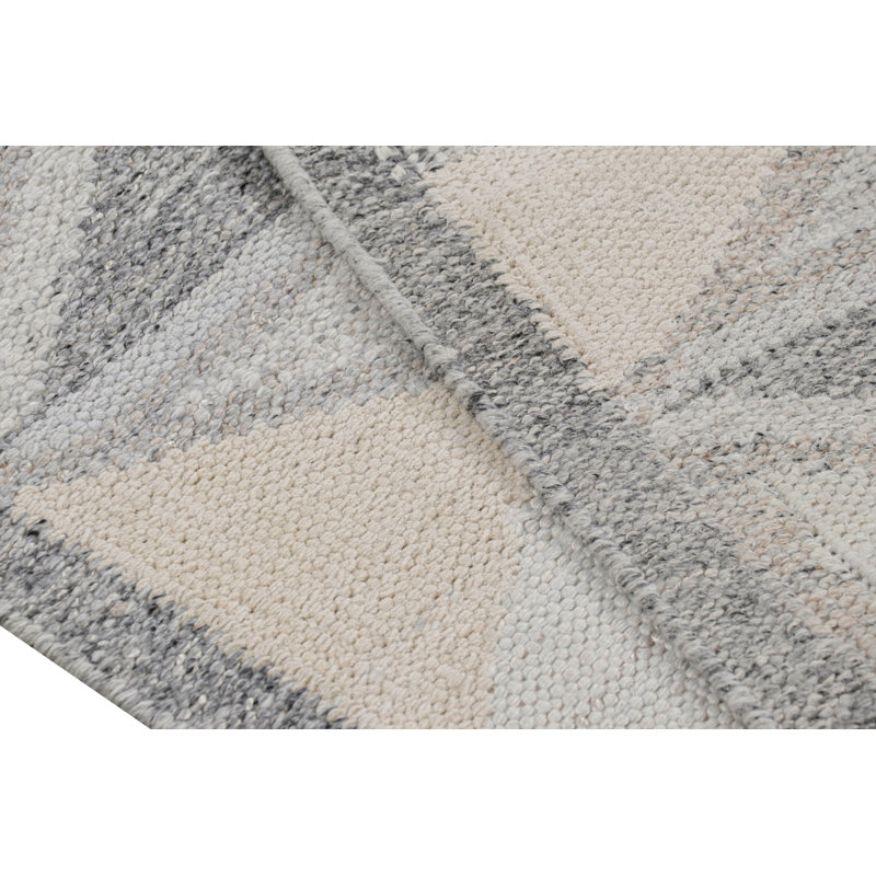 Rug & Kilim’S Scandinavian Style Outdoor Rug With Blue & Gray Geometric Pattern, Rectangle 3'1" x 5'11" 
