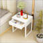 Table de chevet blanche moderne avec tiroir spacieux, design minimaliste pour petits espaces et assemblage facile