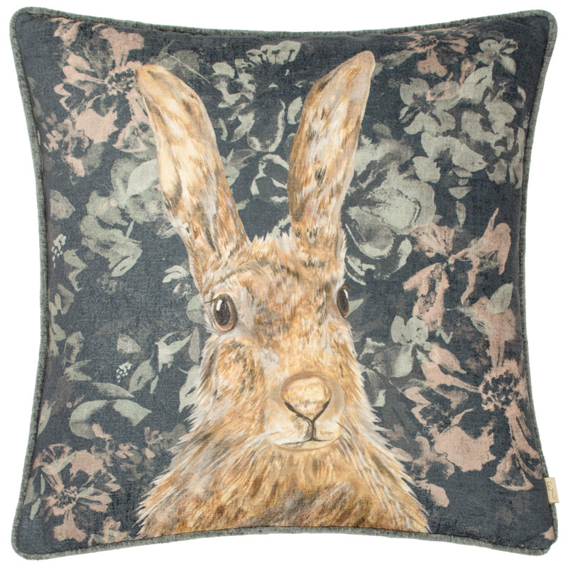 Avebury Hare Abstract Navy Square Cushion