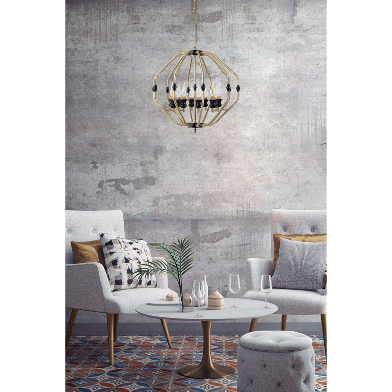 Lustre géométrique style bougie à 10 lumières Malave