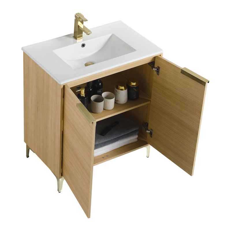 Ensemble de meuble-lavabo simple 30 po Deeone, Laiton satiné