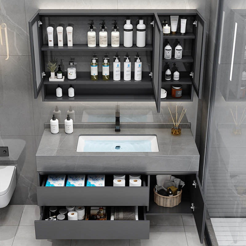 Modern light luxury simple bathroom cabinet