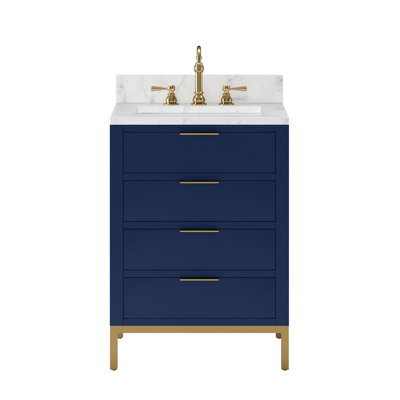 Gervais 24'' Single Bathroom Vanity with Marble Top