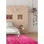Tapis rose foncé / noir en laine noué à la main de conception unique 5 pi 11 po x 10 pi Polegate