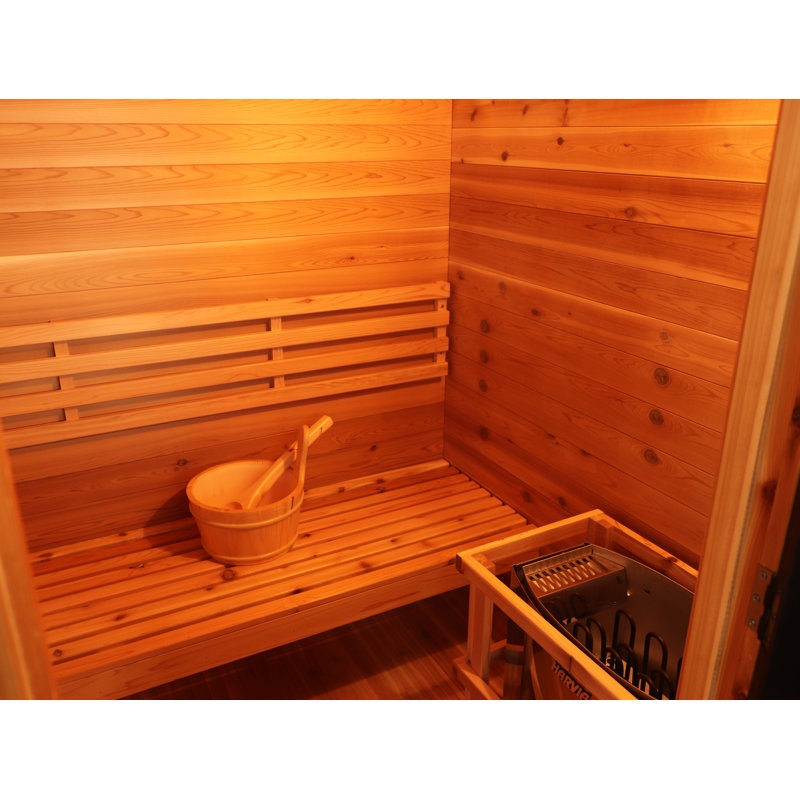 Seneca 3-person Outdoor Contemporary Wet Dry Sauna With 6.0 Kw Harvia Heater