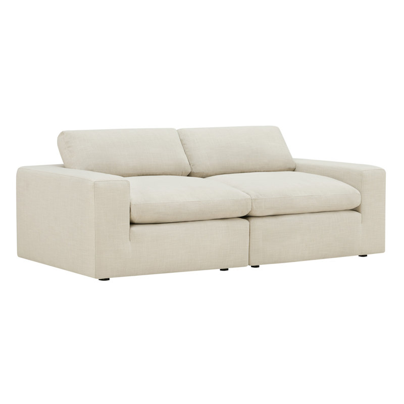 Asher 2 - Piece Upholstered Modular Loveseat Sofa, Cream