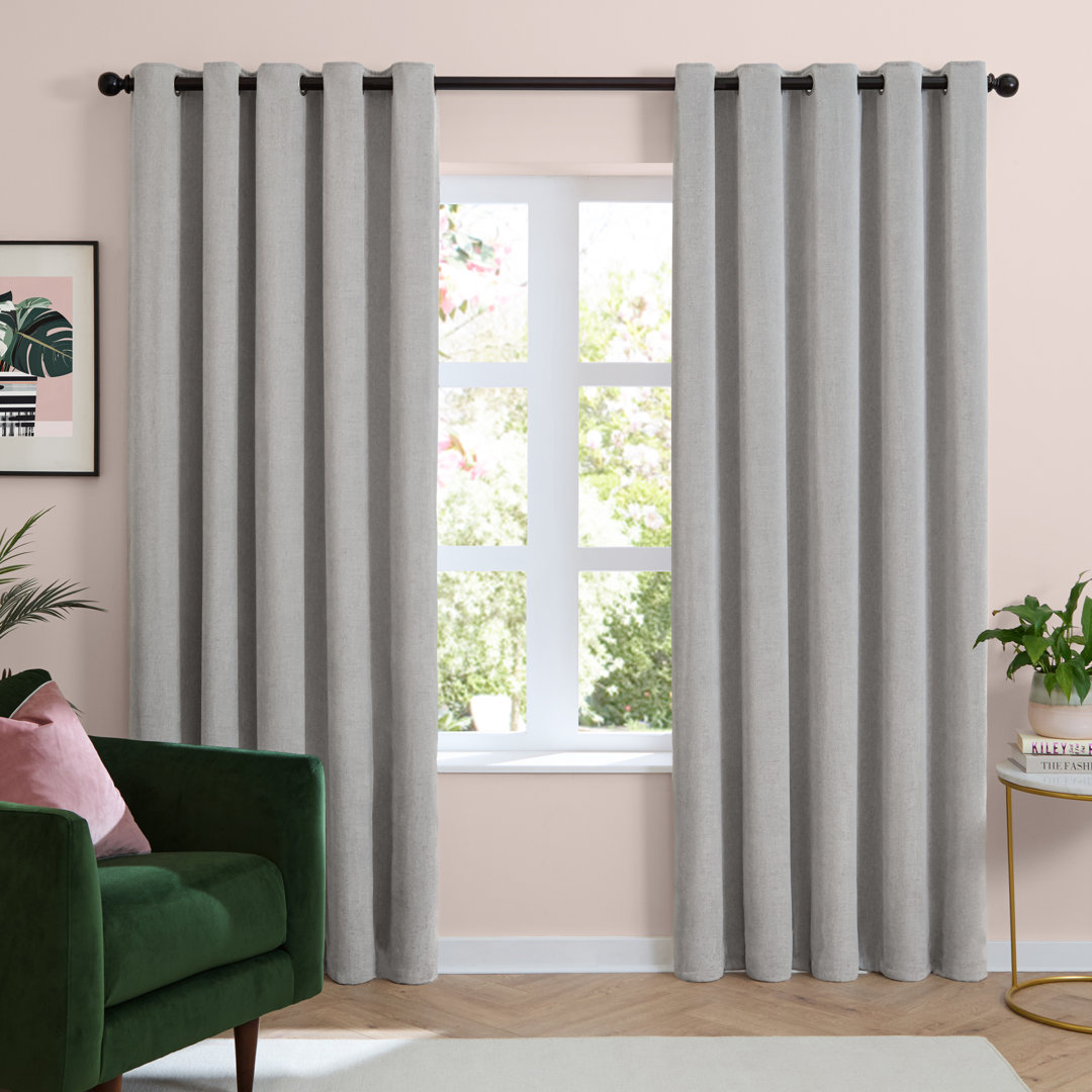 Soft Chenille Blackout Curtain Panel Pair