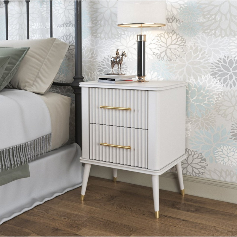 Shruti 45cm W Bedside Table, White