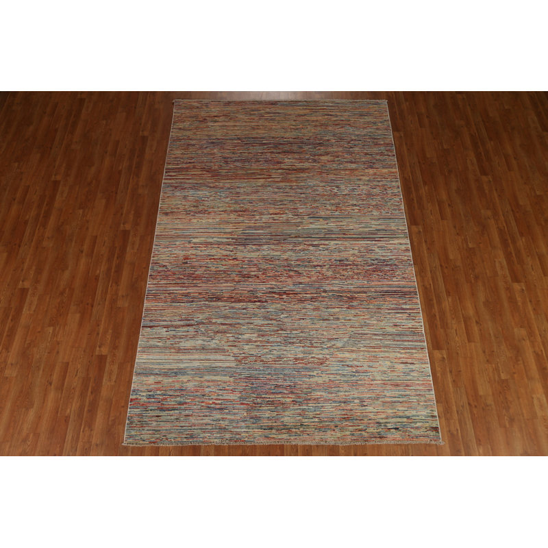 Tapis rayé moderne Gabbeh 6 x 10