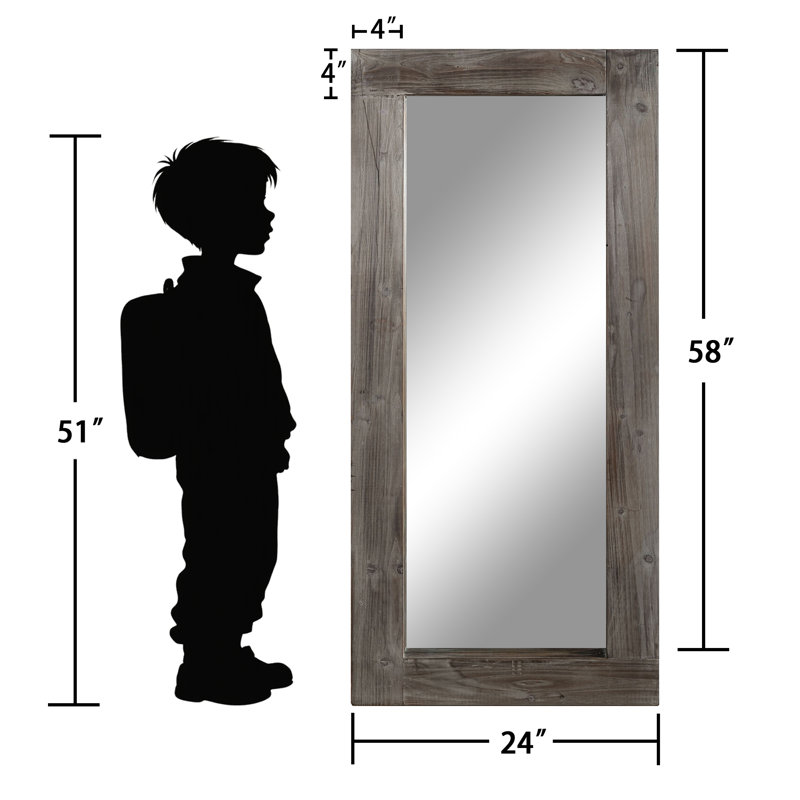 Miroir pleine grandeur Ludovic, 58 po x 24 po, Gris anthracite