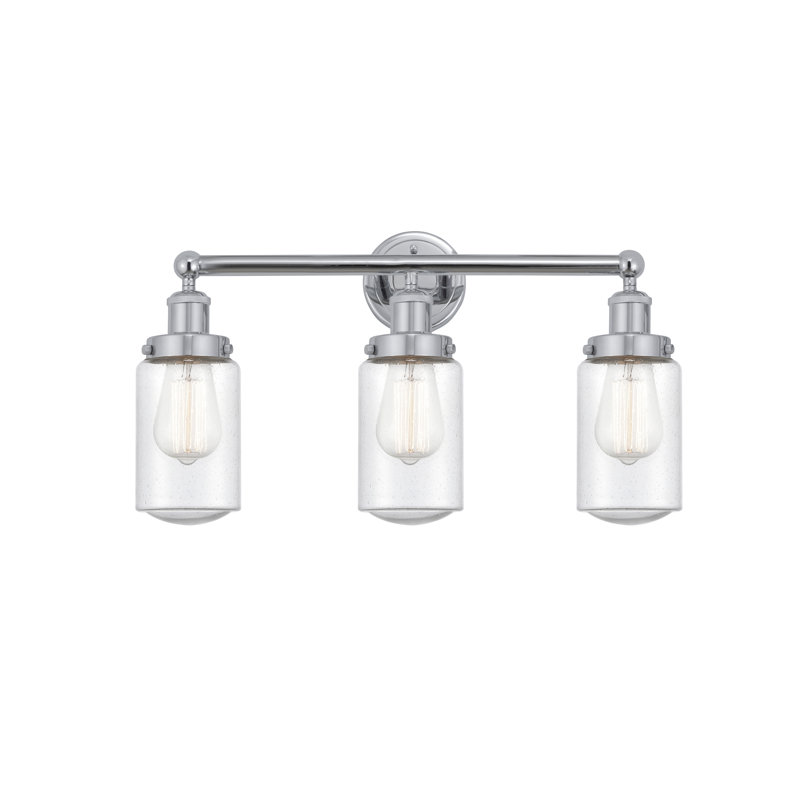 Éclairage pour salle de bain 3 lumières à intensité variable, Bullé, Chrome poli