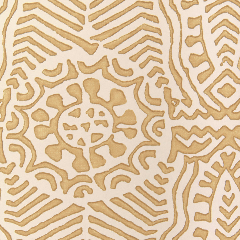 Clare Drayton Geometric Wood Pulp Blend Pretrimmed Roll, Maize
