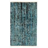 Moraine Wool Abstract Area Rug in Black/Blue